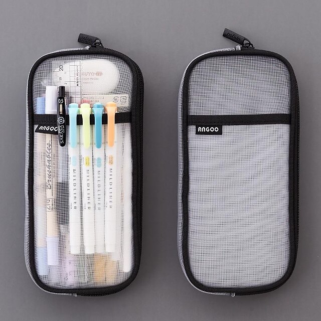 anko transparent pen bag girl stationery bag exam special high-capacity ...