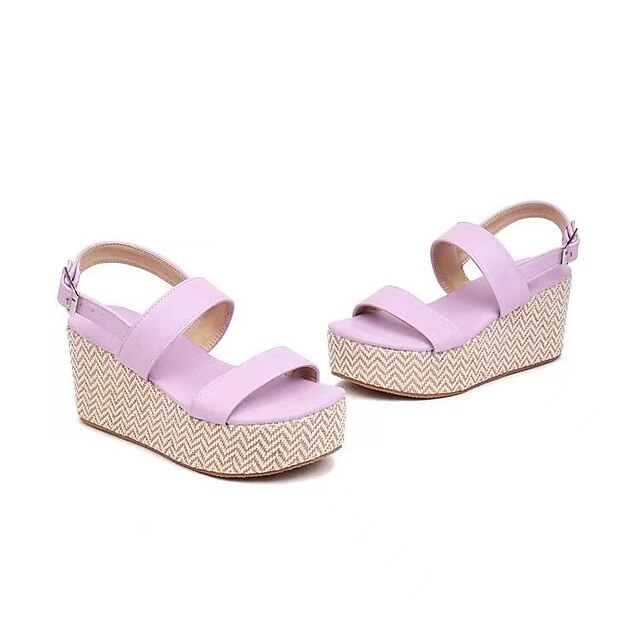 Shoes & Bags Womens Shoes | Womens Sandals Wedge Sandals Wedge Heels Plus Size Wedge Heel Round Toe Casual Preppy Minimalism Dai