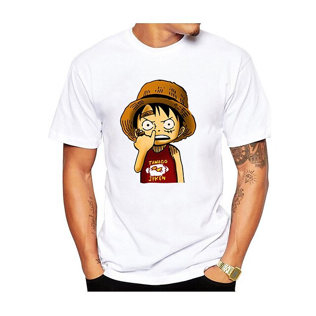 Toys & Hobbies Cosplay & Costumes | Inspired by One Piece Monkey D. Luffy T-shirt Anime 100% Polyester Anime Harajuku Graphic Ka
