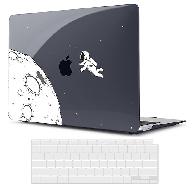  Case Compatible with MacBook Air 13 Inch 2021 2020 2019 2018 Release Model A2337 M1 A2179 A1932 Clear Black Hard Shell with Keyboard Cover for MacBook Air13 2020 with Touch ID Astronaut