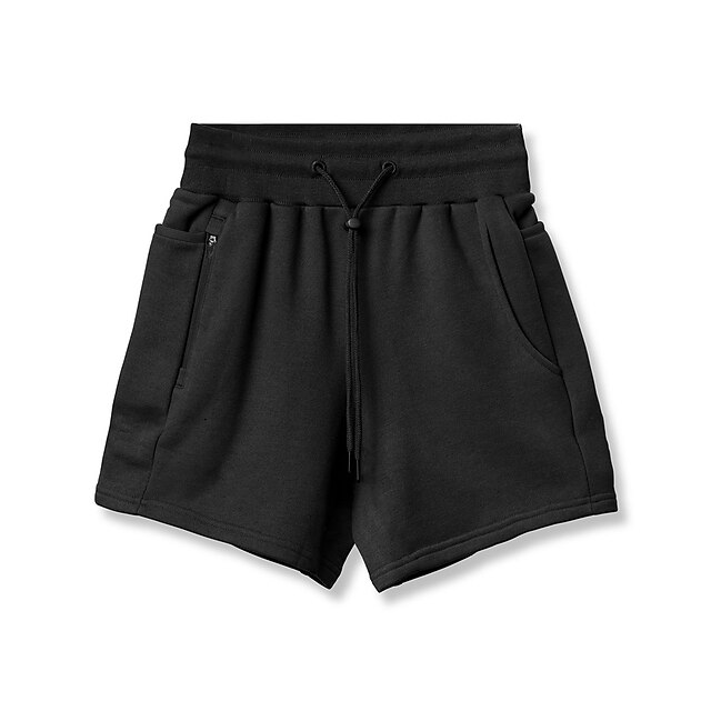 Mens Clothing Mens Bottoms | Mens Shorts Sports Shorts Pocket Elastic Waist Knee Length Pants Micro-elastic Solid Colored Moistu