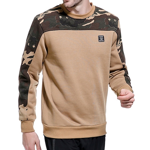 Mens Clothing Mens Hoodies & Sweatshirts | Mens Sweatshirt Pullover Camo / Camouflage Casual Daily Holiday Other Prints Casual V