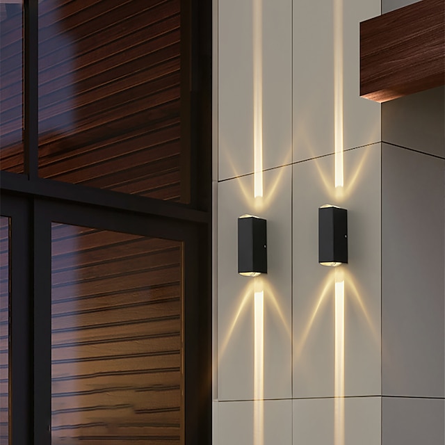  LED Iluminación para pared exterior Lámparas de pared para interiores Sala de estar Al Aire Libre aluminio Luz de pared IP65 220-240V