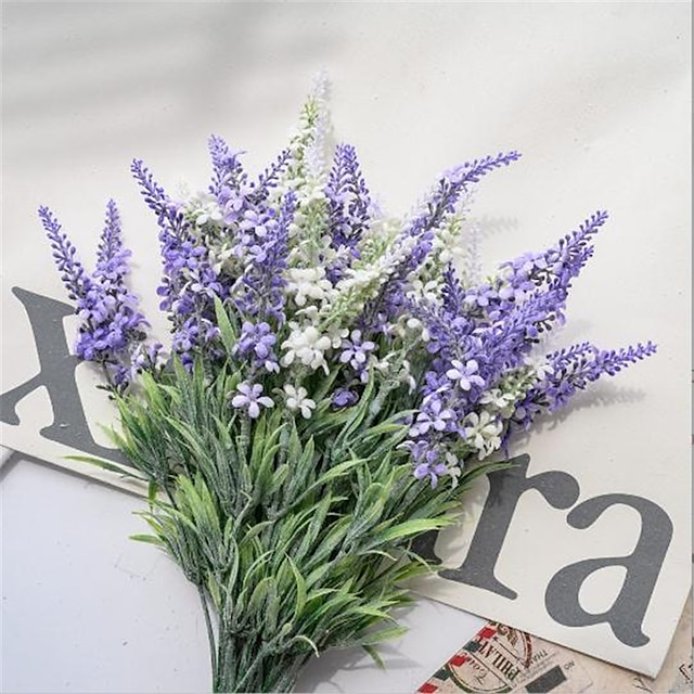 Home & Garden Home Decor | 7 Heads of Simulated Mag Lavender 37.5cm/15 1pc - FJ41960