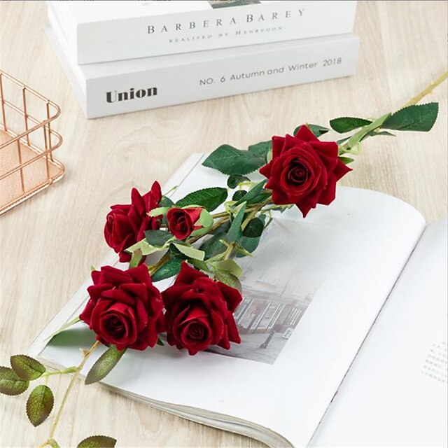 Home & Garden Home Decor | 1pc Artificial Flower Plastic 5 Head Roses - YH80184