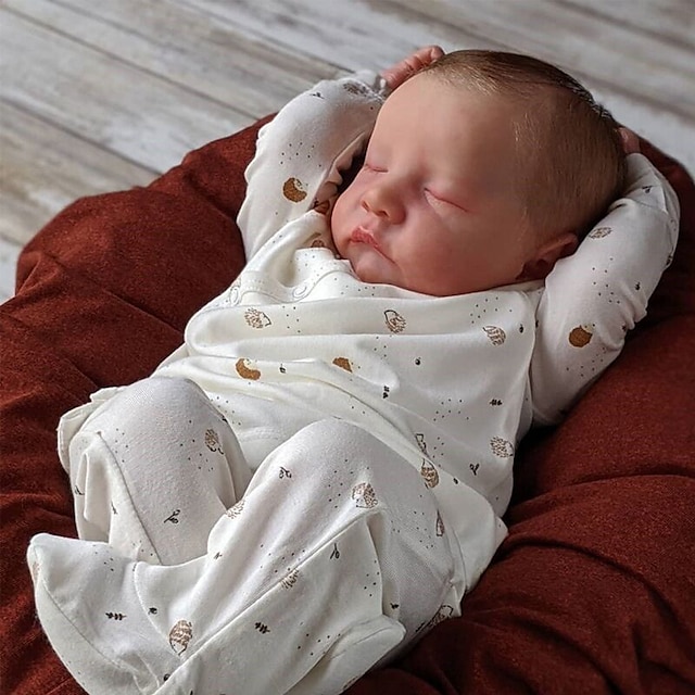  19-Zoll-Reborn-Baby-PuppeGanzkörper-Neugeborenen-Baby-Puppe Reborn Levi weicher Silikon-flexibler 3D-Hautton mit sichtbaren Adern Handfarbenpuppe