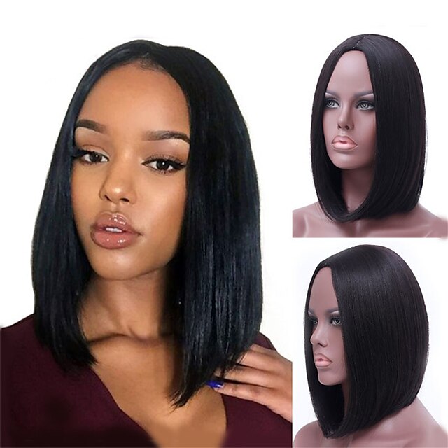 Beauty & Hair Wigs & Hair Pieces | Black Bob Wigs Synthetic Hair Wigs Straight Wigs - FA89677