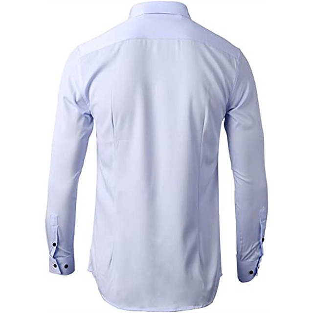 Mens Clothing Mens Shirts | Mens Shirt Solid Color Turndown Party Daily Button-Down Long Sleeve Tops Casual Fashion Comfortable 