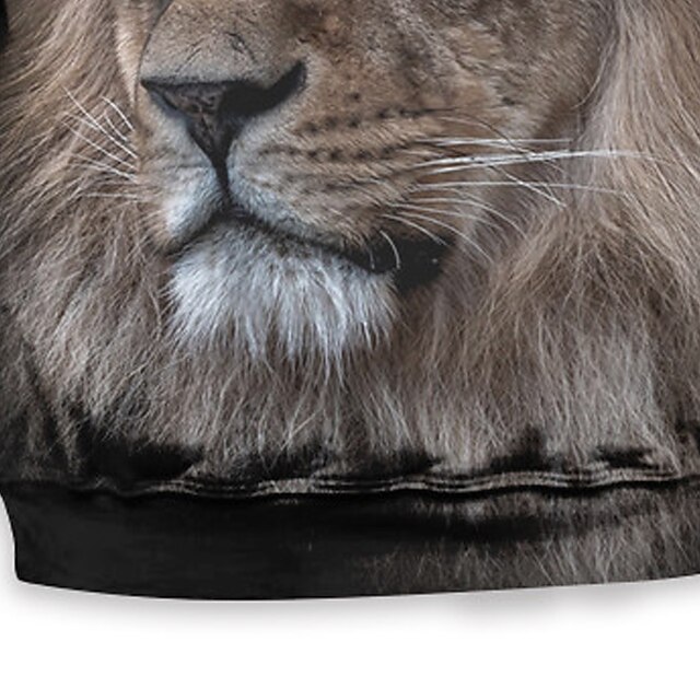 Baby & Kids Boys Clothing | Kids Boys Hoodie Long Sleeve 3D Print Lion Animal Pocket Black Children Tops Fall Spring Active Fash