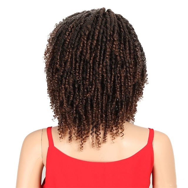 Beauty & Hair Wigs & Hair Pieces | Short Synthetic Wigs For Black Women 14 inch High Temperature Fiber Dreadlock Ombre Burg Croc