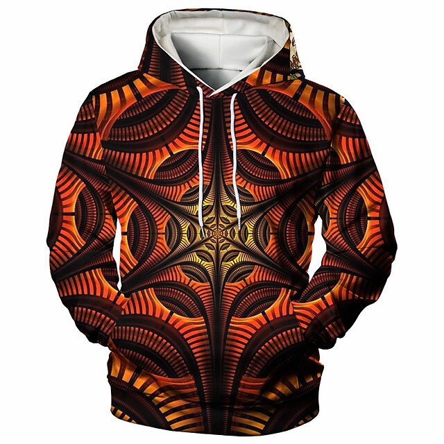 Mens Clothing Mens Hoodies & Sweatshirts | Mens Unisex Pullover Hoodie Sweatshirt Geometric Tribal Graphic Prints Print Daily Sp