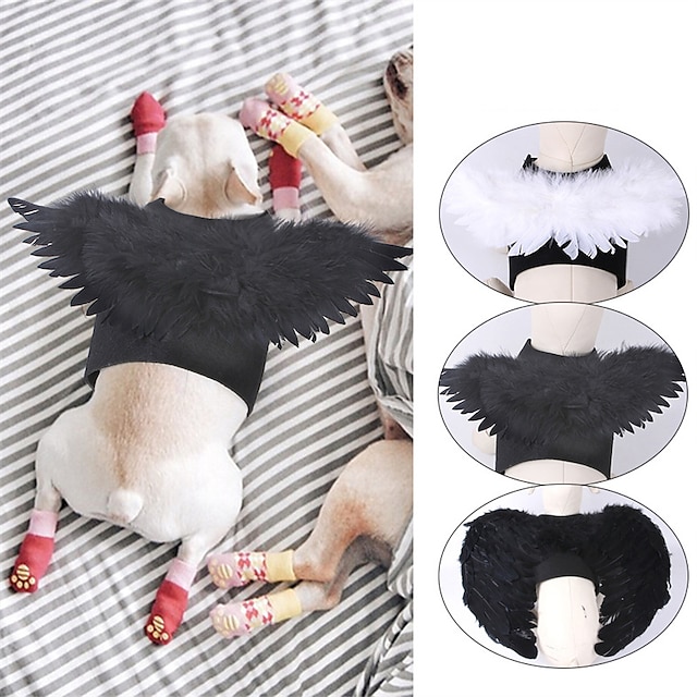  Halloween Angel Wings Pet Chest Back Dog Cat Transformation Dress Creative Dress Up Supplies
