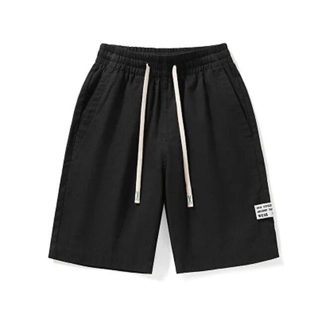 Mens Clothing Mens Bottoms | Mens Casual Shorts Pocket Knee Length Pants Casual Daily Inelastic Letter Low Waist Black Blue Army