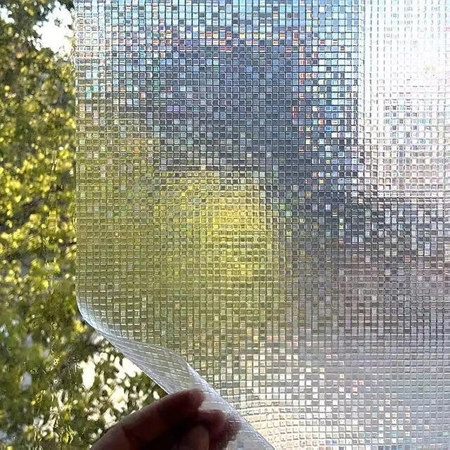  fenêtre couvrant mosaïque film statique intimité décoration auto-adhésif pour uv blocage contrôle de la chaleur verre fenêtre autocollants 100x45 cm