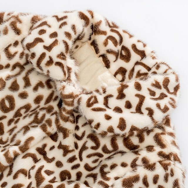 Baby & Kids Girls Clothing | Kids Girls Coat Long Sleeve Khaki Leopard Fall Winter Adorable Daily 3-10 Years - SS01104