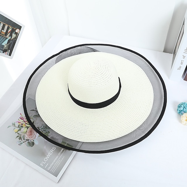 Shoes & Bags Fashion Accessories | 1pcs Sun Hat Summer Anti-UV Lady Wide Brim Hat Women Solid Plain Floppy Straw Hats for Female