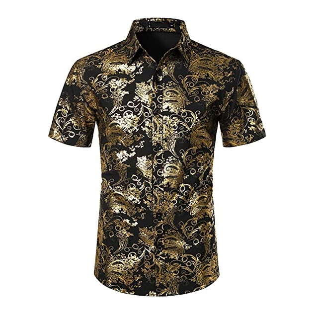 Mens Clothing Mens Shirts | Mens Shirt Floral Graphic Patterned Turndown Street Casual Button-Down Print Short Sleeve Tops Casua