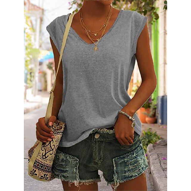 Manica Corta Basic Casual Top Aderente Donna Slim Fit T-Shirt Camicetta
