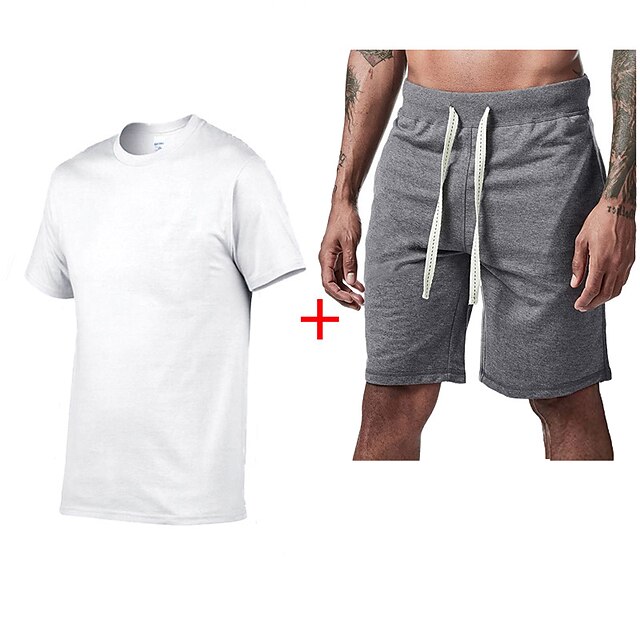 Sports & Outdoors Running, Jogging & Walking | Mens 2 Piece Tracksuit Sweatsuit Casual Athleisure 2pcs Summer High Waist Spandex