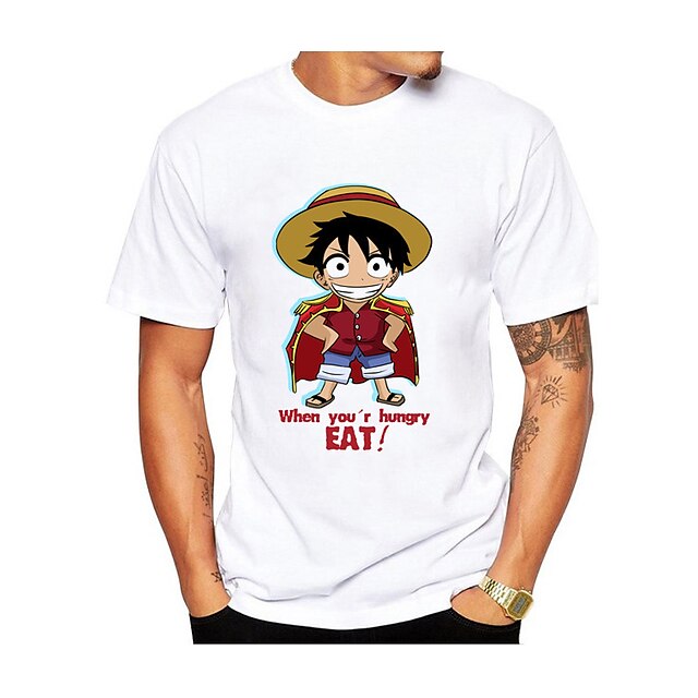 Toys & Hobbies Cosplay & Costumes | Inspired by One Piece Monkey D. Luffy T-shirt Anime 100% Polyester Anime Harajuku Graphic Ka