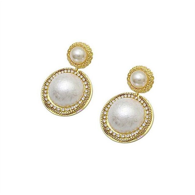 Shoes & Bags Fashion Accessories | May pollyNew S925 silver needle antique pearl geometric Ring Diamond Earrings - LU09132