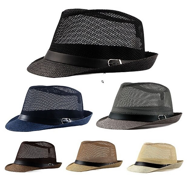 Men's Sun Hat Black Dark Navy Polyester Sports & Outdoors Casual Simple