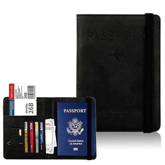 Borsa per passaporto RFID in pelle PU multifunzionale può contenere scheda SIM borsa ID custodia per passaporto