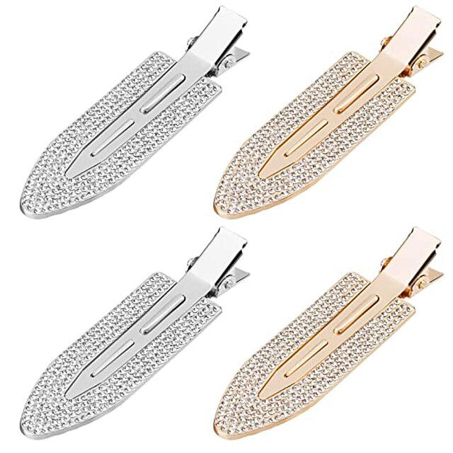 Shoes & Bags Fashion Accessories | 4 pcs Rhinestone No Bend Hair Clips bangs hair clip with Metal Shiny Styling Diamond No Dent 