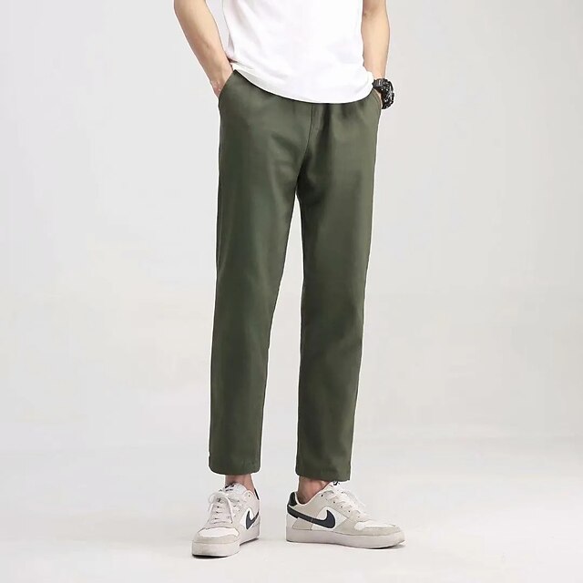 Mens Clothing Mens Bottoms | Mens Casual Chino Chinos Pocket Full Length Pants Casual Weekend Stretchy Solid Color Comfort Breat