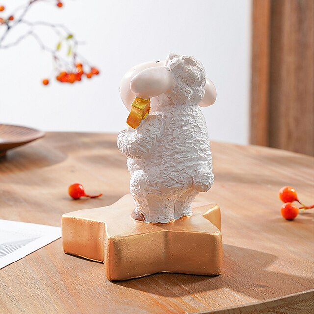 Home & Garden Home Decor | White Eid Lamb Collection Ornament Decorative Objects Resin Modern Contemporary for Home Decoration G