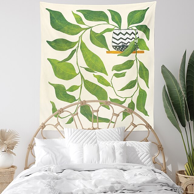 Home & Garden Home Decor | Green Plant Pattern Print Tapestry 1 Piece - QL57877