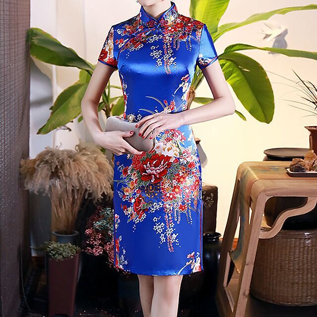 Toys & Hobbies Cosplay & Costumes | Adults Womens Gothic Chinese Traditional Dress Cheongsam For Party Polyester Flower / Floral