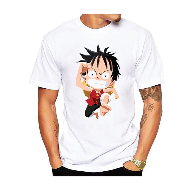 Toys & Hobbies Cosplay & Costumes | Inspired by One Piece Monkey D. Luffy T-shirt Anime 100% Polyester Anime Harajuku Graphic Ka