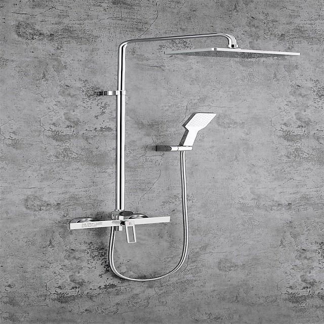  suihkuhana, suihkujärjestelmäsetti - käsisuihku mukana nykyaikainen kromi / galvanoitu / maalattu viimeistely Kiinnitä ulkopuolelle keraaminen venttiili kylpyamme suihkuhanat