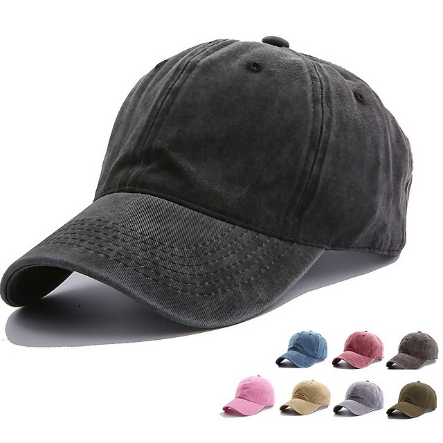 Solid Spring Summer Washing Cap Women Ponytail Baseball Cap Fashion Hats Men Baseball Cap Cotton Outdoor Simple Vintag Visor Casual Cap 19