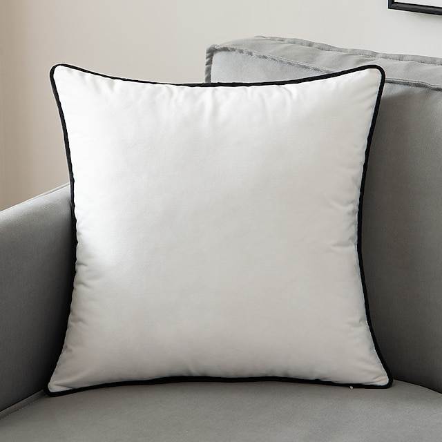 Home & Garden Home Decor | Roll Cord Velvet Pillowcase Cover Color Block Simple Square Seamed Traditional Classic - YI92086