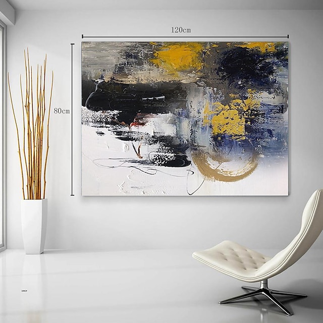 Home & Garden Wall Art | Handmade Oil Painting CanvasWall Art Decoration Abstract Knife Painting Landscape Yellow For Home Decor