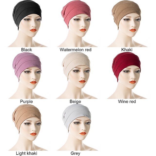 Shoes & Bags Fashion Accessories | 1 pcs Womens Casual Simple Style Boho Muslim Hijab Turban Home Sports & Outdoor Sexy Plain So