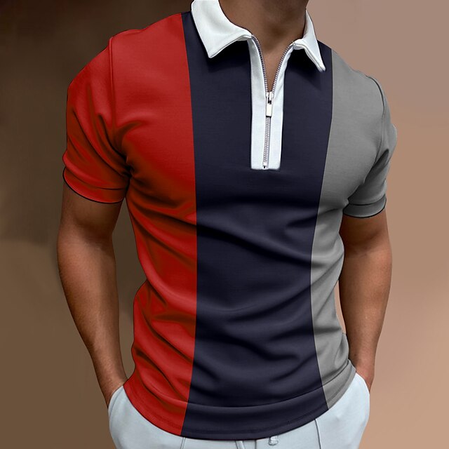 Men's Polo Shirt Quarter Zip Polo Going out golf shirts Turndown ...