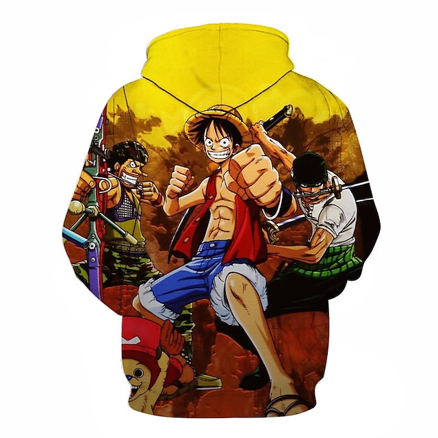 Toys & Hobbies Cosplay & Costumes | Inspired by One Piece Monkey D. Luffy Roronoa Zoro Hoodie Anime 100% Polyester Anime 3D Hara