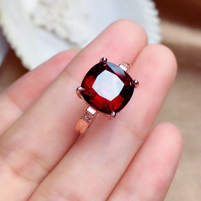 Shoes & Bags Fashion Accessories | LUCKY DOLL New Imitation Natural Mozambique Garnet Ring Pigeon Blood Red Fire Color Seiko Ope