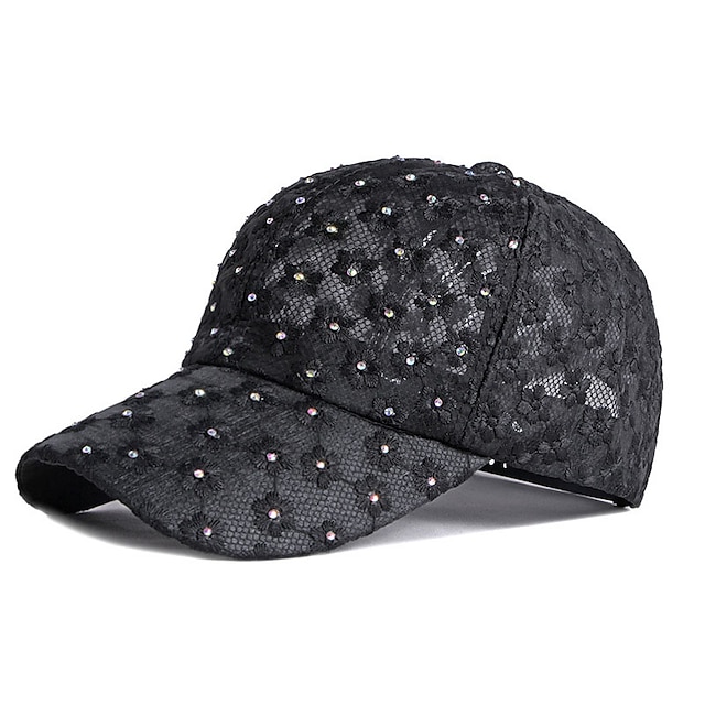 Shoes & Bags Fashion Accessories | 1PC Women SummerSports & Outdoors Casual Cap Sunscreen Breathable Lace Baseball Cap Simple Bl