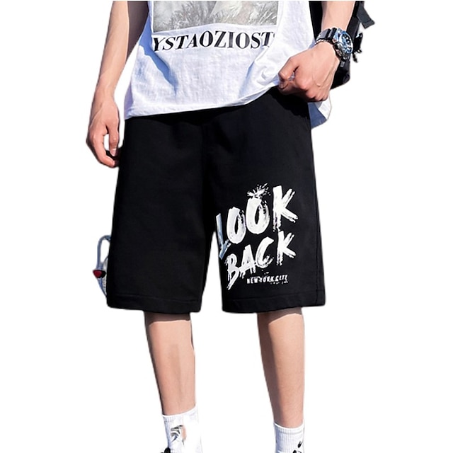 Mens Clothing Mens Bottoms | Mens Chic & Modern Casual Chinos Shorts Multiple Pockets Elastic Drawstring Design Print Knee Lengt