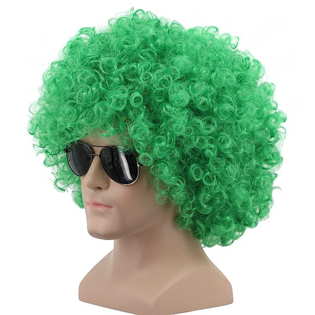 Beauty & Hair Wigs & Hair Pieces | Short Black Fluffy Disco Afro Wigs Synthetic Cosplay Fancy Funny Wigs for Unisex Men Women Wi