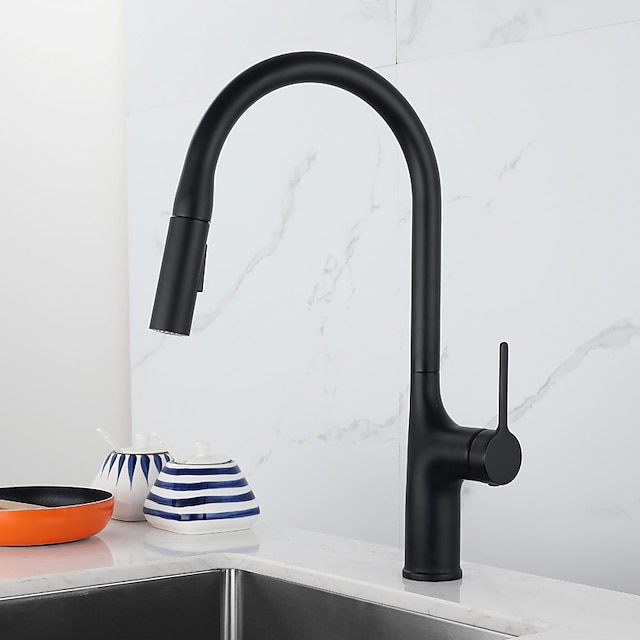  Kitchen faucet - Single Handle One Hole Electroplated / Painted Finishes Pull-out / Pull-down / Standard Spout / Tall / High Arc Centerset Modern Contemporary Kitchen Taps