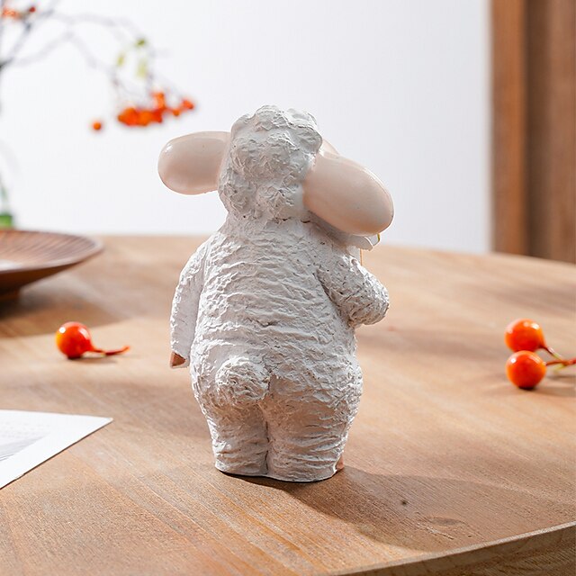 Home & Garden Home Decor | White Eid Lamb Collection Ornament Decorative Objects Resin Modern Contemporary for Home Decoration G