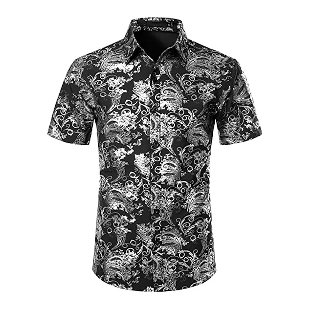 Mens Clothing Mens Shirts | Mens Shirt Floral Graphic Patterned Turndown Street Casual Button-Down Print Short Sleeve Tops Casua