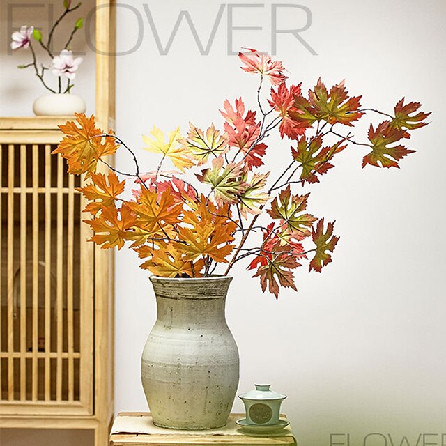 Home & Garden Home Decor | 1Pc Artificial Maple Leaves Home Decorations Artificial Plants Display - MD79426