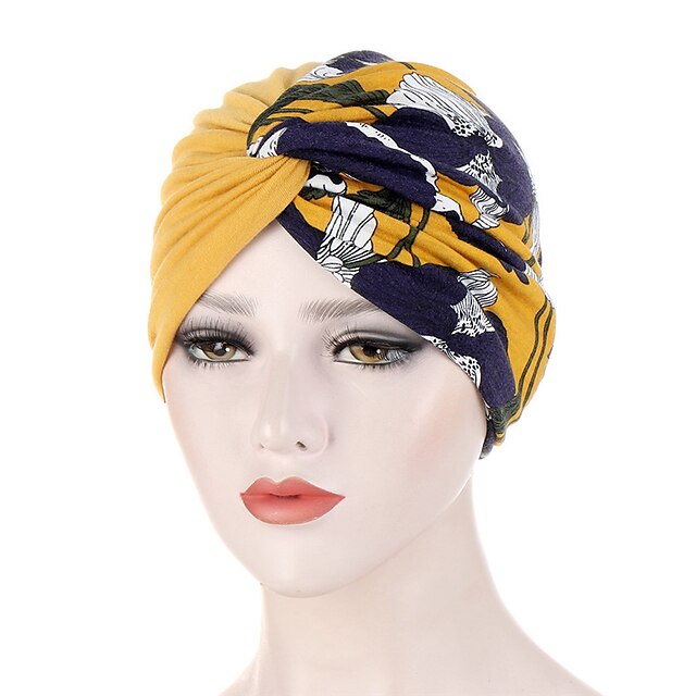 Shoes & Bags Fashion Accessories | Muslim Inner Hijab Cap Floral Print Women Turban Hat Fashion Banadan Cancer Chemo Cap Cross H