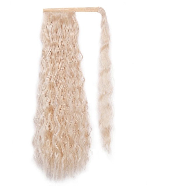  velkoobchod pernaté vlasy hustý zábal culíky syntetický kudrnatý culík prodlužování vlasů klip vlna černé ženy ombre blond